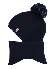 Sumee Classic Beanie & Scarf Combined Full Black