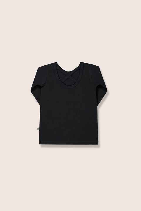 Cross Shirt Ls Black 116cm
