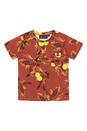 Treasure T-Shirt SS, Amber Orange 86-92cm