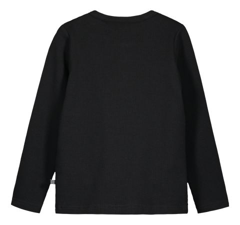Henley Shirt Ls Black, 134-140cm