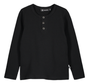 Henley Shirt Ls Black, 134-140cm
